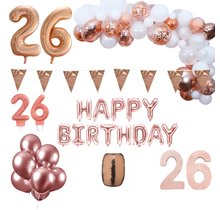 26 jaar Verjaardag Versiering Pakket Rosé goud XL