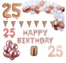 25 jaar Verjaardag Versiering Pakket Rosé goud XL
