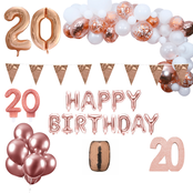 20 jaar Verjaardag Versiering Pakket Rosé goud XL 20 jaar Verjaardag Versiering Pakket Rosé goud XL
