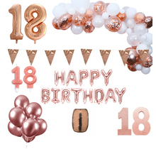 18 jaar Verjaardag Versiering Pakket Rosé goud XL