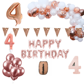 4 jaar Verjaardag Versiering Pakket Rosé goud XL 4 jaar Verjaardag Versiering Pakket Rosé goud XL