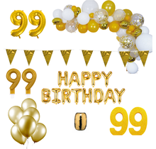 99 jaar Verjaardag Versiering Pakket Goud XL