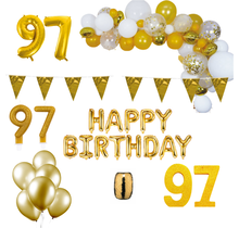 97 jaar Verjaardag Versiering Pakket Goud XL