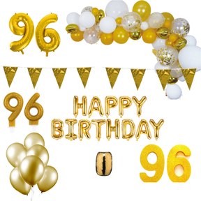 96 jaar Verjaardag Versiering Pakket Goud XL