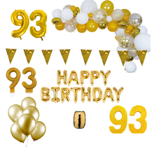 93 jaar Verjaardag Versiering Pakket Goud XL