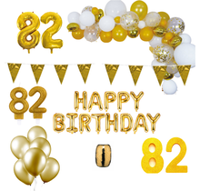 82 jaar Verjaardag Versiering Pakket Goud XL