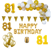 81 jaar Verjaardag Versiering Pakket Goud XL