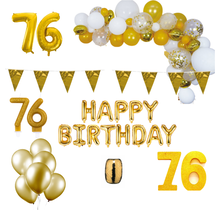76 jaar Verjaardag Versiering Pakket Goud XL
