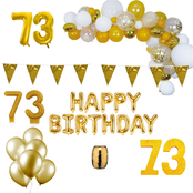 73 jaar Verjaardag Versiering Pakket Goud XL