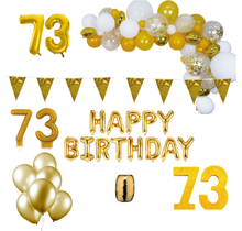 73 jaar Verjaardag Versiering Pakket Goud XL