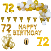 72 jaar Verjaardag Versiering Pakket Goud XL