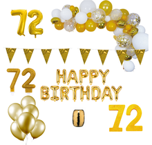 72 jaar Verjaardag Versiering Pakket Goud XL