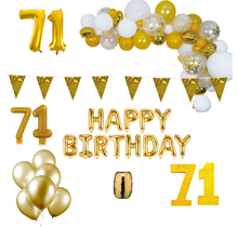 71 jaar Verjaardag Versiering Pakket Goud XL