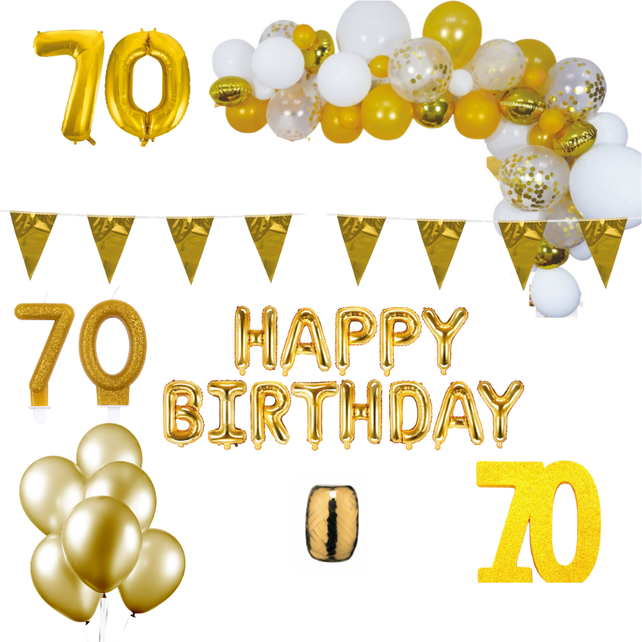 70 jaar Verjaardag Versiering Pakket Goud XL