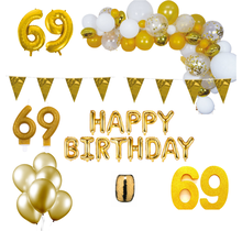 69 jaar Verjaardag Versiering Pakket Goud XL