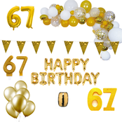 67 jaar Verjaardag Versiering Pakket Goud XL