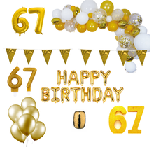 67 jaar Verjaardag Versiering Pakket Goud XL