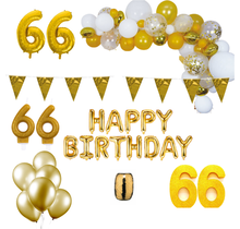 66 jaar Verjaardag Versiering Pakket Goud XL