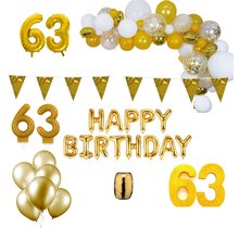 63 jaar Verjaardag Versiering Pakket Goud XL