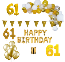 61 jaar Verjaardag Versiering Pakket Goud XL