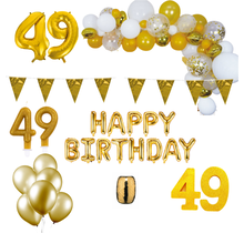 49 jaar Verjaardag Versiering Pakket Goud XL