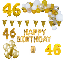 46 jaar Verjaardag Versiering Pakket Goud XL