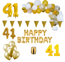 41 jaar Verjaardag Versiering Pakket Goud XL