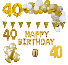 40 jaar Verjaardag Versiering Pakket Goud XL