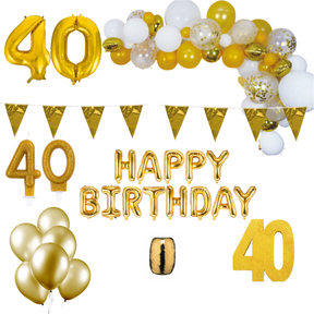 40 jaar Verjaardag Versiering Pakket Goud XL