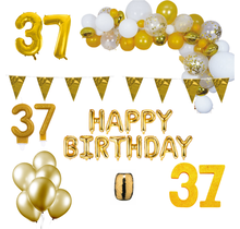37 jaar Verjaardag Versiering Pakket Goud XL