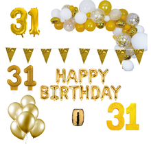 31 jaar Verjaardag Versiering Pakket Goud XL