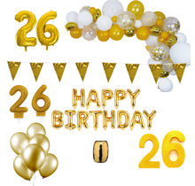 26 jaar Verjaardag Versiering Pakket Goud XL