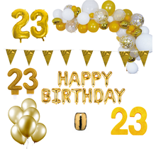 23 jaar Verjaardag Versiering Pakket Goud XL