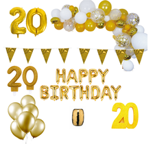 20 jaar Verjaardag Versiering Pakket Goud XL
