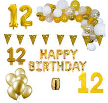 12 jaar Verjaardag Versiering Pakket Goud XL