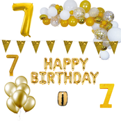 7 jaar Verjaardag Versiering Pakket Goud XL