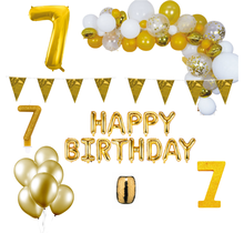 7 jaar Verjaardag Versiering Pakket Goud XL