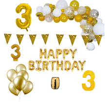 3 jaar Verjaardag Versiering Pakket Goud XL