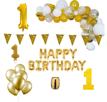 1 jaar Verjaardag Versiering Pakket Goud XL