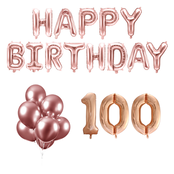 100 jaar Verjaardag Versiering Ballon Pakket rosé goud