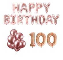 100 jaar Verjaardag Versiering Ballon Pakket rosé goud