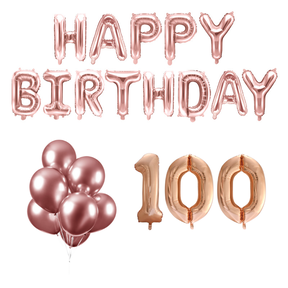 100 jaar Verjaardag Versiering Ballon Pakket rosé goud