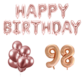 98 jaar Verjaardag Versiering Ballon Pakket rosé goud