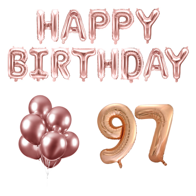 97 jaar Verjaardag Versiering Ballon Pakket rosé goud 97 jaar Verjaardag Versiering Ballon Pakket rosé goud