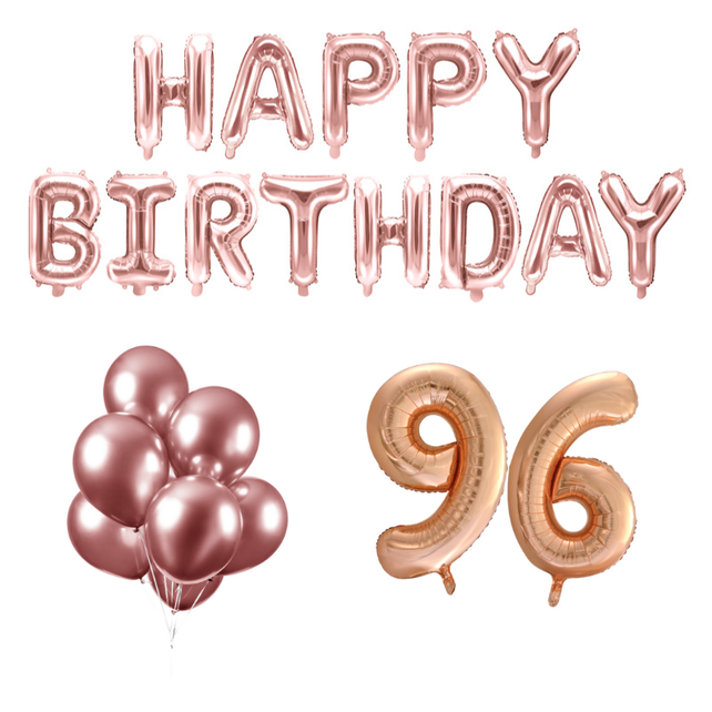 96 jaar Verjaardag Versiering Ballon Pakket rosé goud