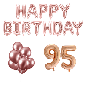 95 jaar Verjaardag Versiering Ballon Pakket rosé goud