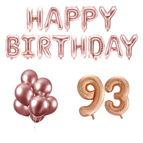 93 jaar Verjaardag Versiering Ballon Pakket rosé goud