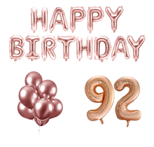 92 jaar Verjaardag Versiering Ballon Pakket rosé goud