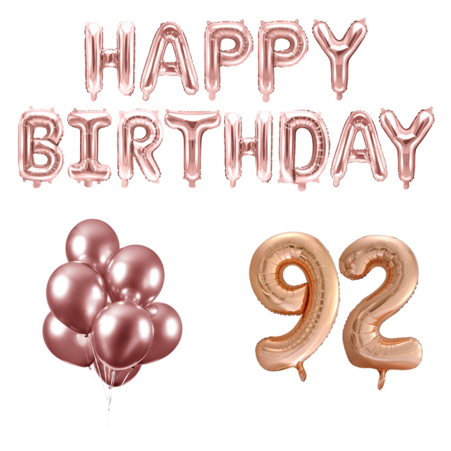 92 jaar Verjaardag Versiering Ballon Pakket rosé goud