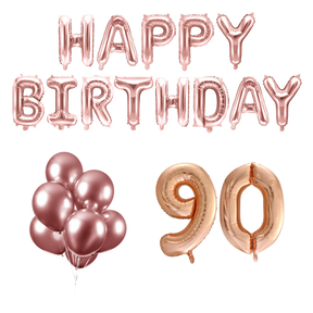 90 jaar Verjaardag Versiering Ballon Pakket rosé goud
